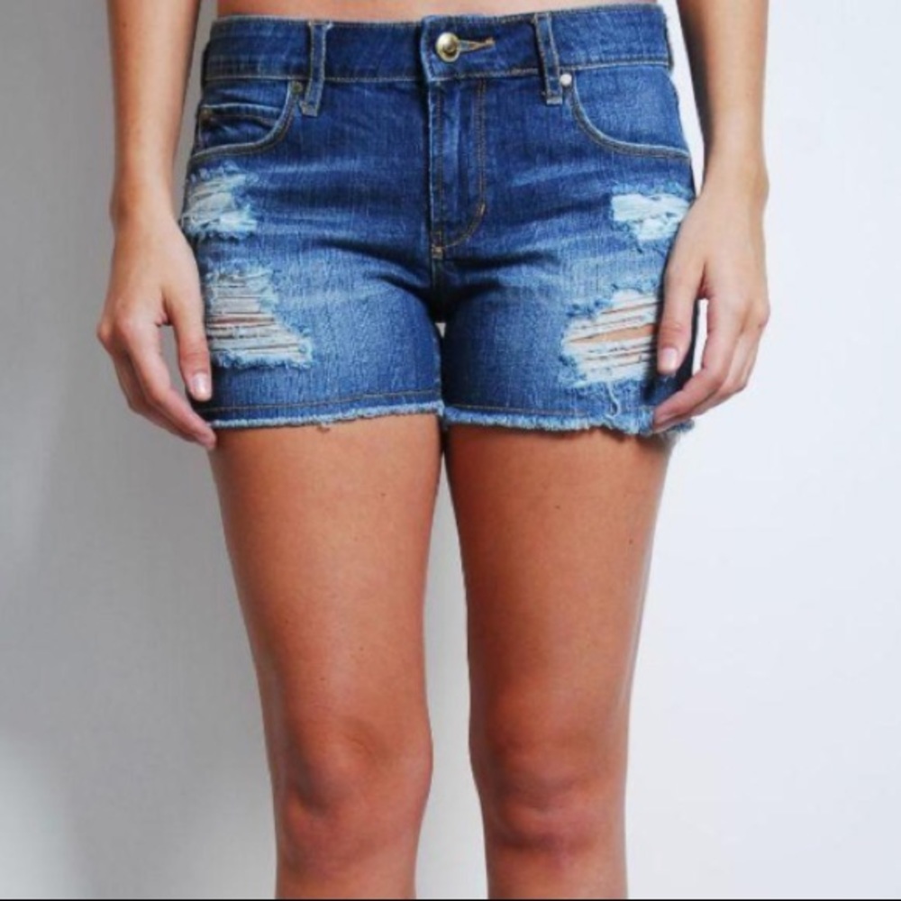 ARTICLES OF SOCIETY DENIM DISTRESSED SHORTS